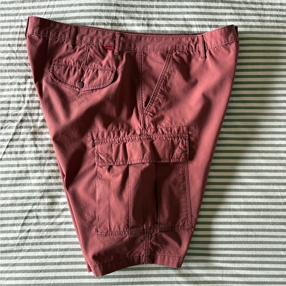 Men's Cargo Shorts - Rust Red - Picture 2 of 5